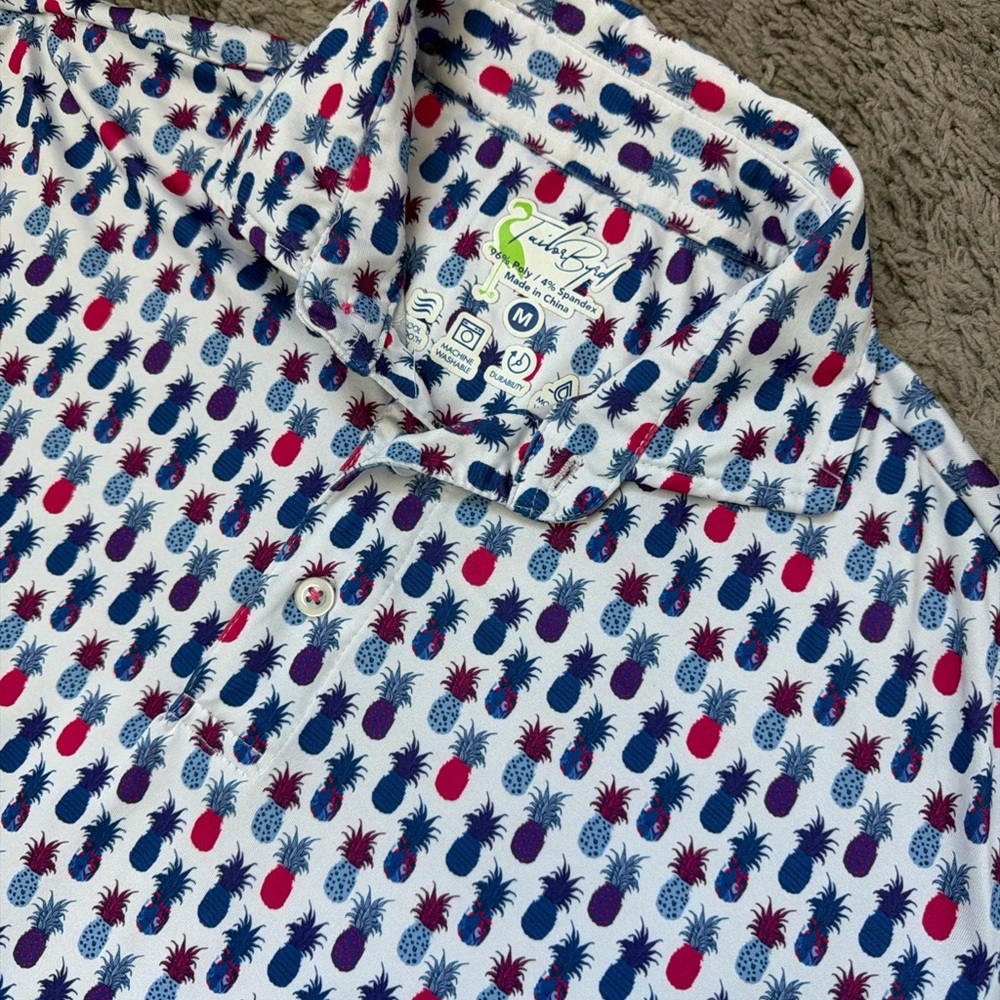 Tailorbyrd Man’s Medium Golf Polo Shirt Pineapple All Over Print